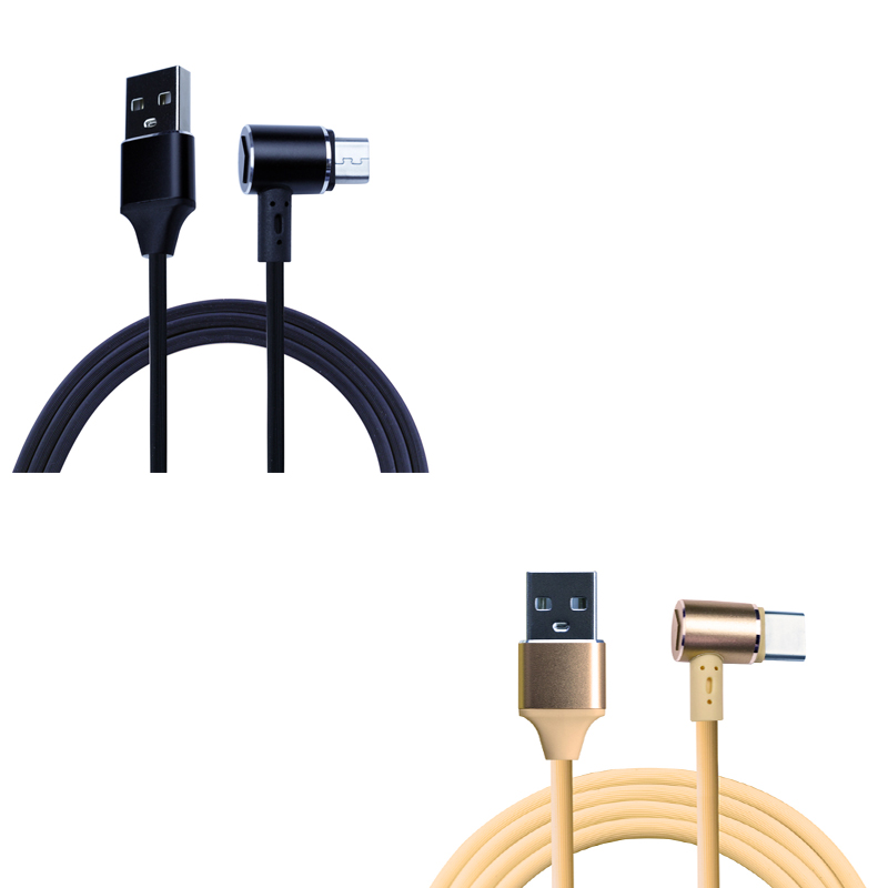 KPS-9221CB El cable USB trenzado de tela de 90 grados con tapones para oídos