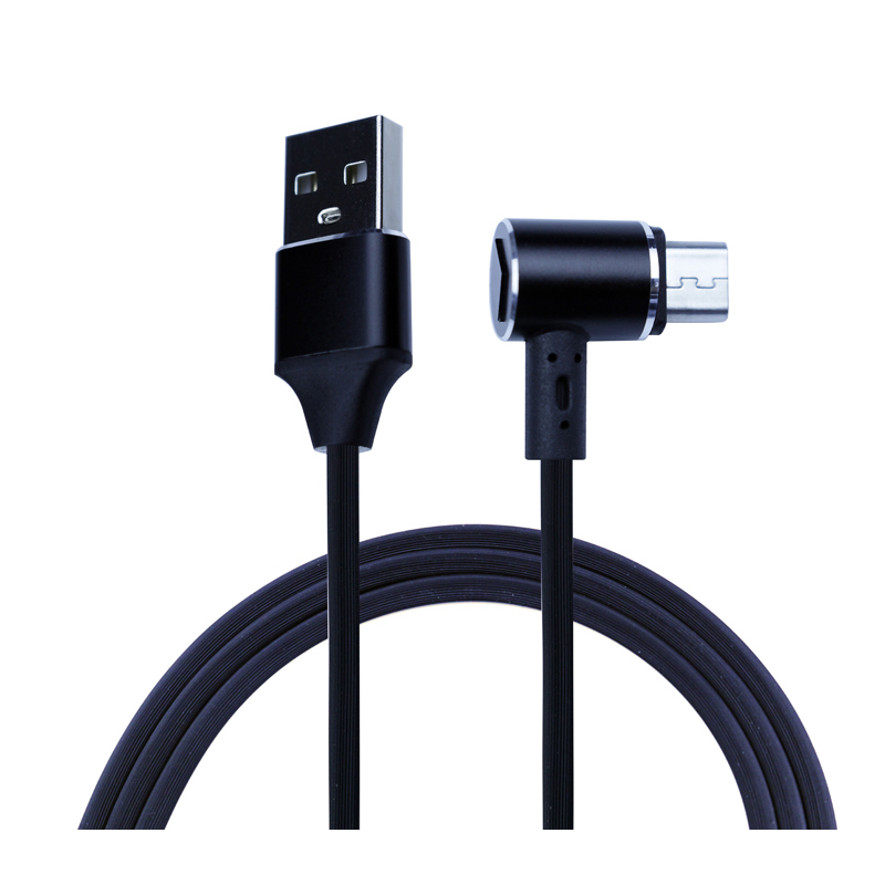 KPS-9221CB El cable USB trenzado de tela de 90 grados con tapones para oídos