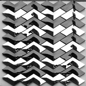 Teja ondulada en forma de V de espina de pez para decoración de pared HSW18012