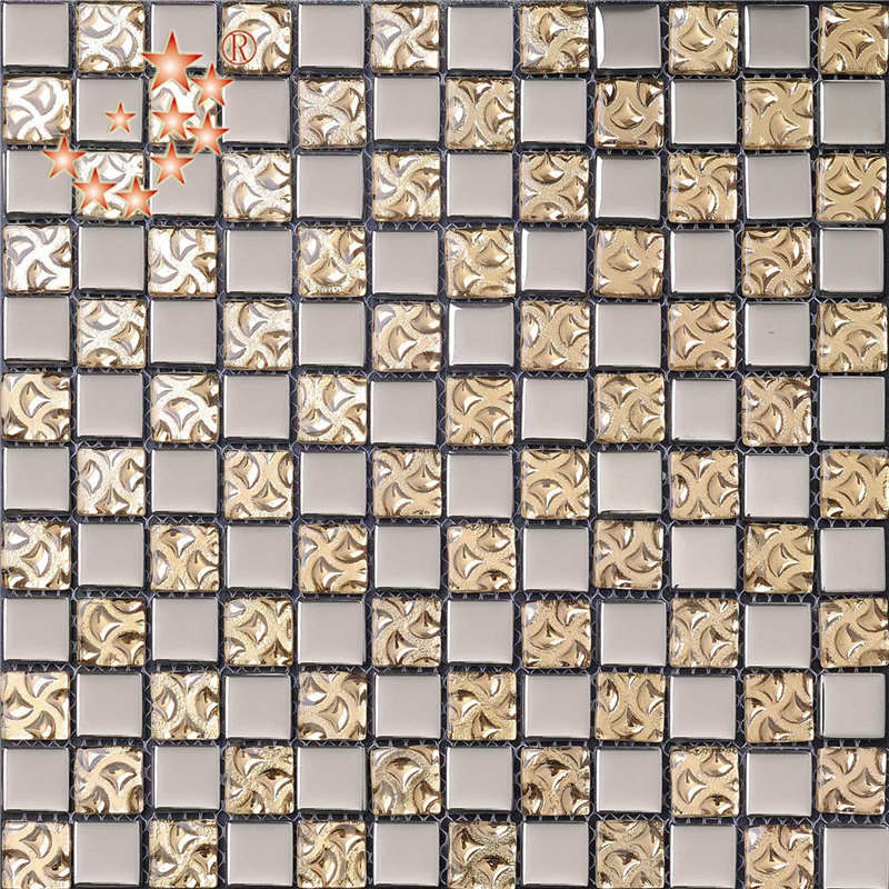 Tejas de mosaico decorativas electrochapadas de la pared de cristal del estilo indio de lujo DT64 para la decoración casera