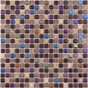 Backsplash de cerámica mezclado del baño del mosaico de cristal decorativo iridiscente de la teja de la pared para la venta