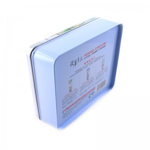 Personalizada pequeña caja de lata cosmética cuadrada para mascarilla, crema de manos de embalaje