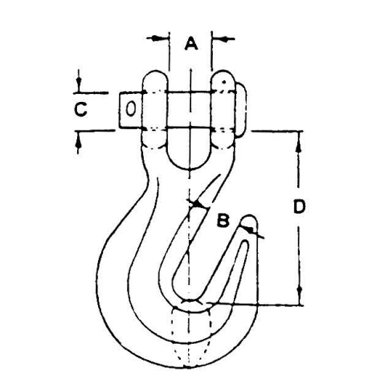 Tipo EE. UU. Forjado Amarillo Zinc G80 Clevis Gancho de gancho