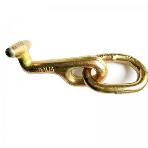 Gancho forjado G70 T con conexión soldada, chapado en amarillo