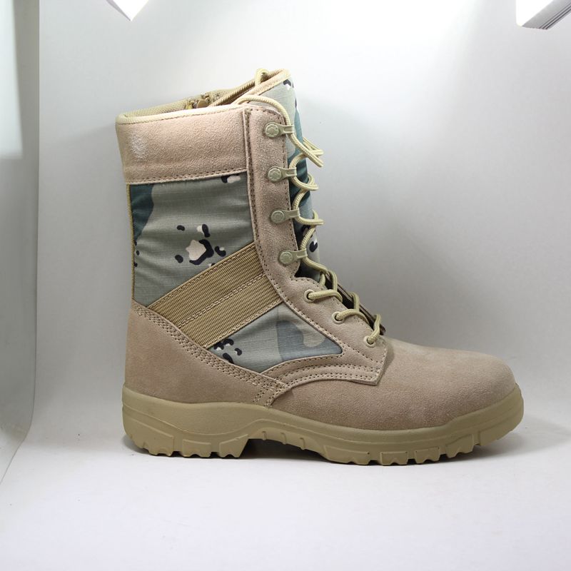 Botas de combate del desierto del ejército de los hombres de cuero de gamuza