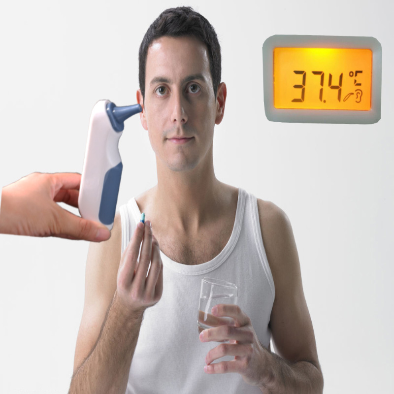 Termómetro clínico para medir la temperatura de la fiebre infrarroja del bebé en la frente y el oído