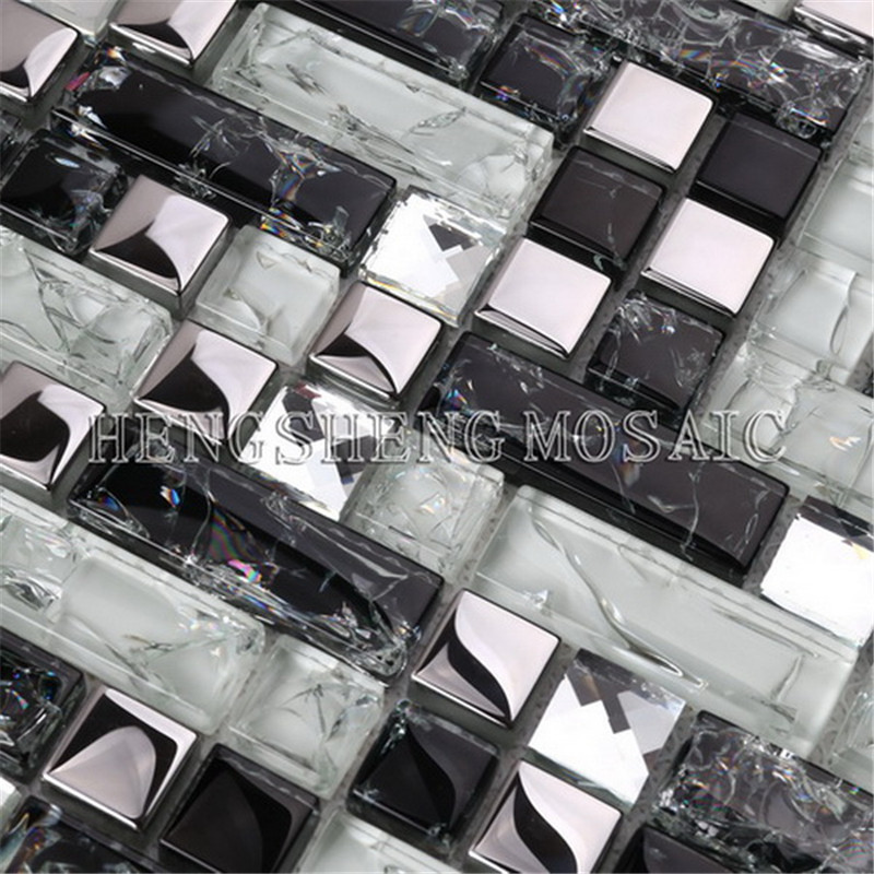 HY07 Precio de fábrica Diseño de moda 1 * 1 se rompió el espejo de cristal azulejo mosaico para la decoración de la pared