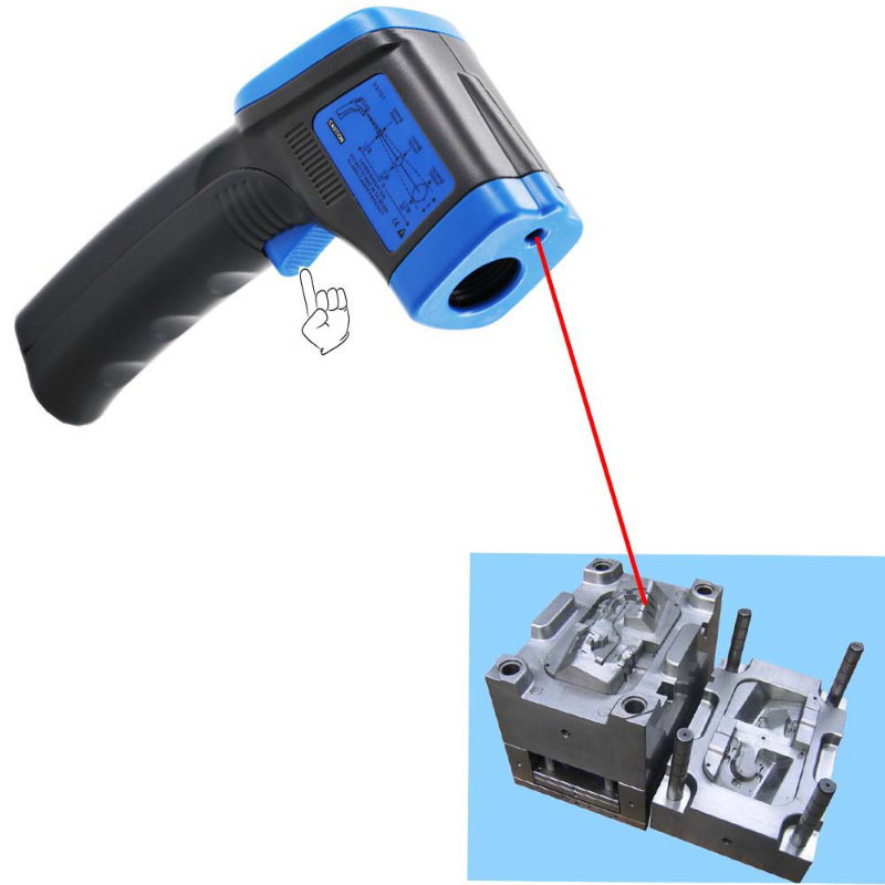 Termómetro infrarrojo negro azul personalizado Prueba de 600 grados para industrial
