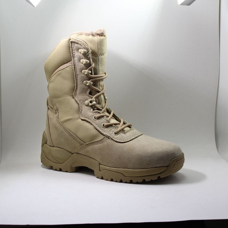 Botas de combate militares del desierto de cuero de ante con tobillo alto