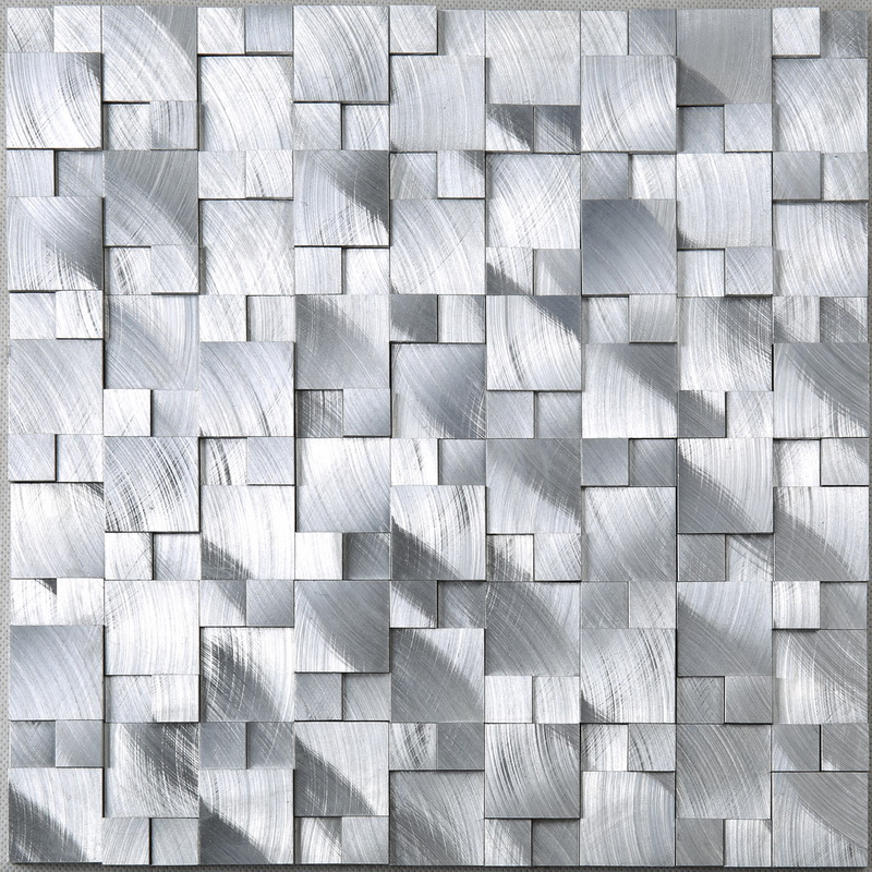 Teja de mosaico del metal de la aleación de aluminio del cuadrado de la pared 3D de la decoración de la cafetería del hotel