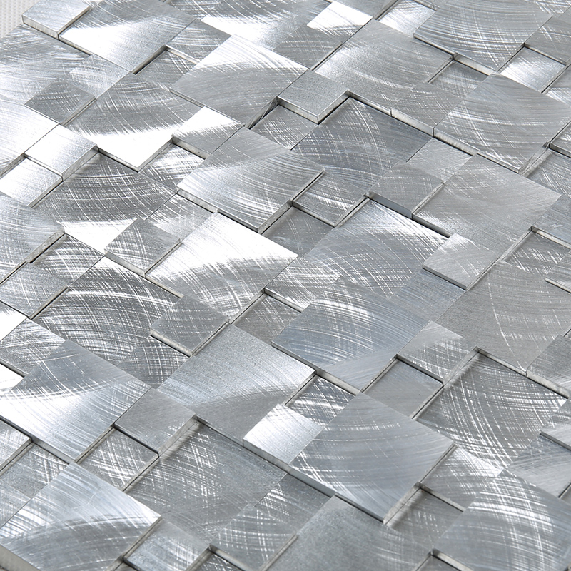 Teja de mosaico del metal de la aleación de aluminio del cuadrado de la pared 3D de la decoración de la cafetería del hotel