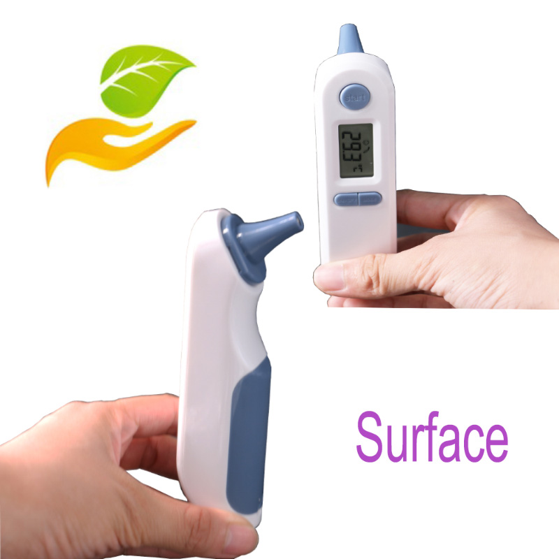 Termómetro de oído infrarrojo sin contacto de lectura instantánea para uso en bebés con instrumentos de advertencia de fiebre y de temperatura ambiente