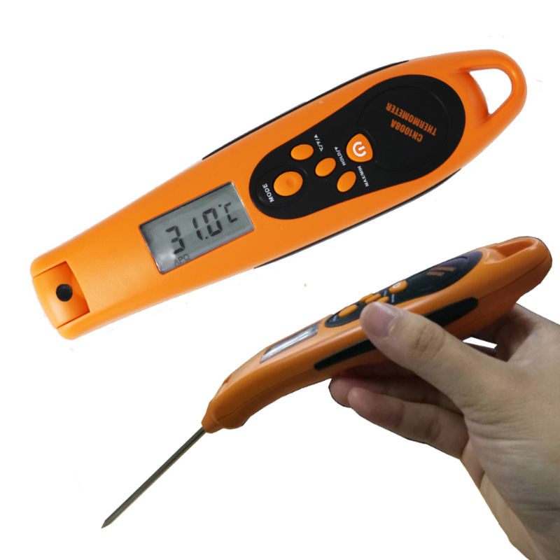 Alarma de carpintero Forma Alarma de temperatura alta / baja Termómetro de alimentos aséptico de alto rendimiento de Safty con sonda doblada