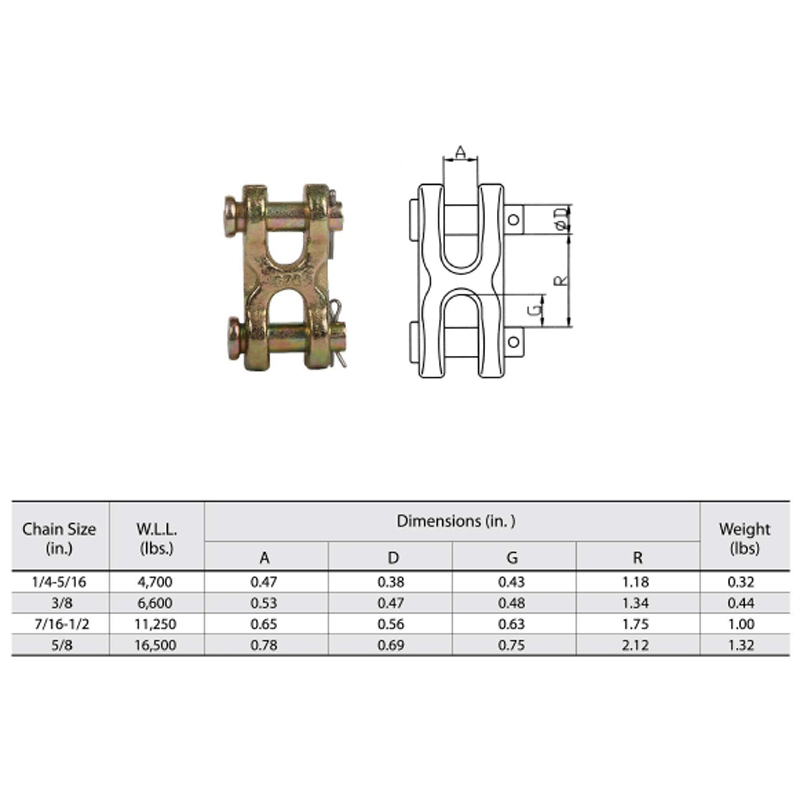 Forjado G70 Twin Clevis Links YZ H Tipo