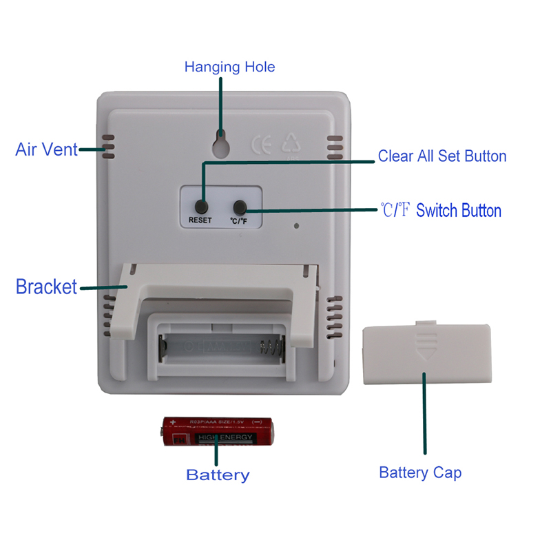Venta caliente Termómetro Digital Medidor de Temperatura Medidor de Temperatura Higrómetro Probador de Temperatura