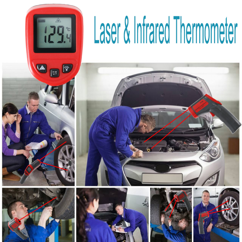 Pistola industrial de la temperatura de la retroiluminación del termómetro infrarrojo sin contacto del laser de ST400 -32 a 400 grados celsius