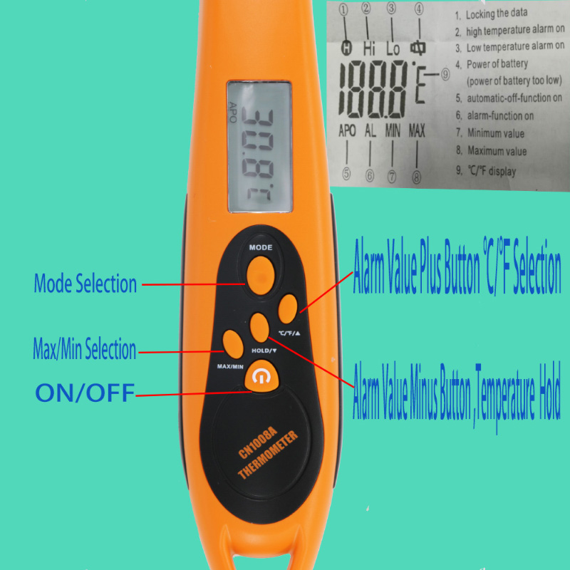 Punta de prueba plegable del precio agradable del diseño listo para el termómetro de cocinar del Bbq del horno