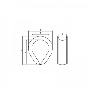 Dedal de acero galvanizado K-3 para cuerda de fibra