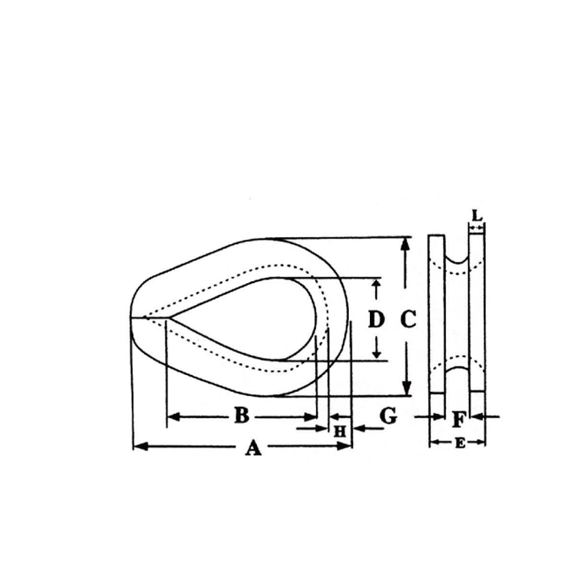 DIN6899 A Cable Cuerda Soldadura profunda Dedal Galvanizado