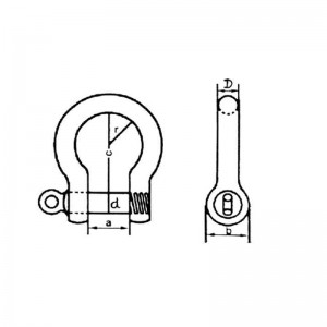 Grillete de arco grande galvanizado de tipo europeo