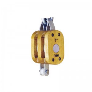 Bloque de madera regular doble con gancho