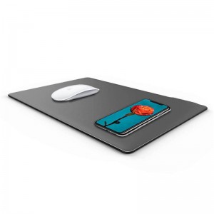 KPS-HBQ22 2in1 Custom QI 5W de cuero de alta calidad delgado mouse pad cargador inalámbrico