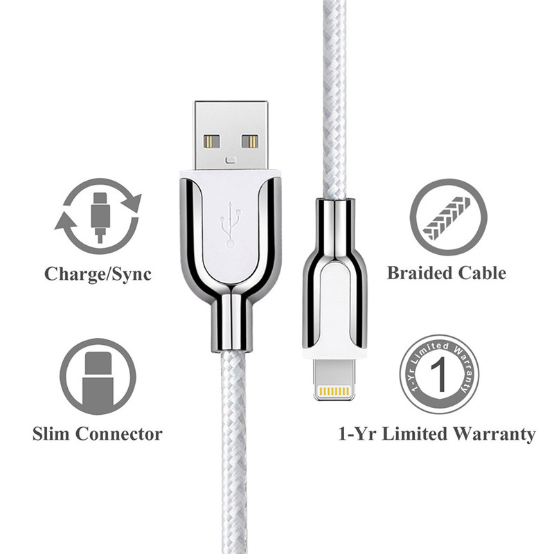 KPS-8445CB cable de nylon de aleación de zinc / hilo de algodón USB