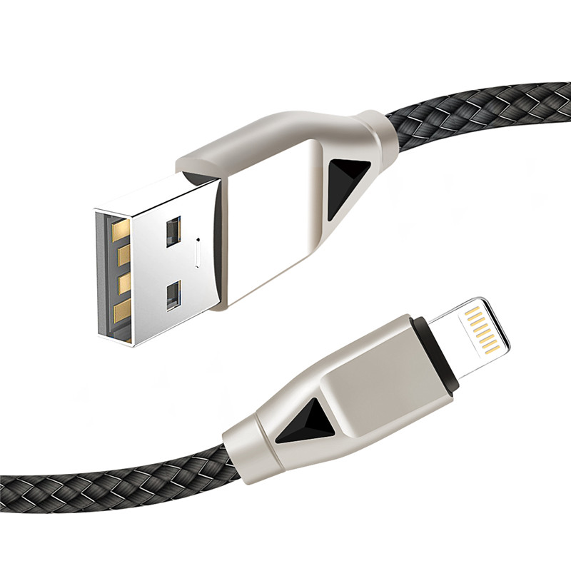 Cable de nylon USB KPS-8449CB -diamond tipo-c / iluminación / micro