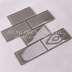 HSP42 Patrón de alta calidad Ladrillo de vidrio Mosaico de metro Mosaico para paredes de Backsplash de cocina