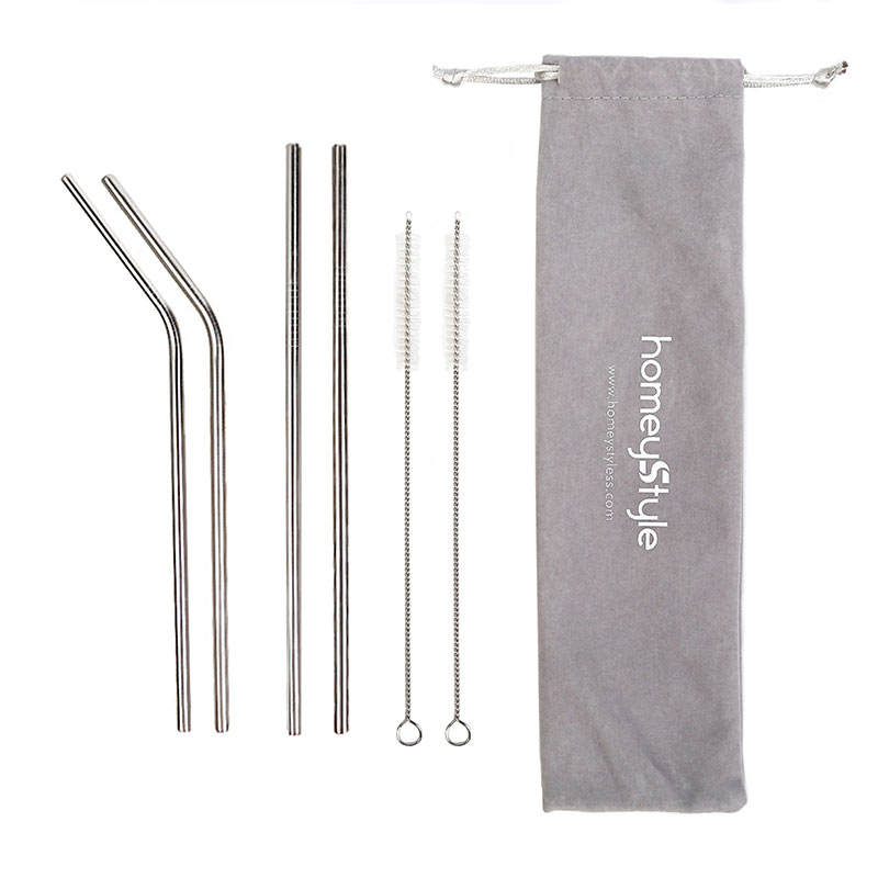 SUS304 (18/8) Metal Straw | Pajas de beber de acero inoxidable de grado alimenticio | Pajitas reutilizables de metal