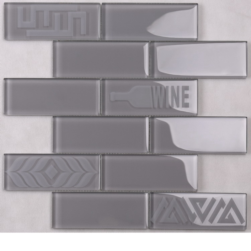 HSP53 Venta caliente Cocina Baño Patrón Vidrio Ladrillo Mosaico Metro Azulejo gris