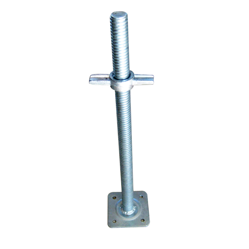 Base de gato de tornillo de andamio sólido plateado de zinc