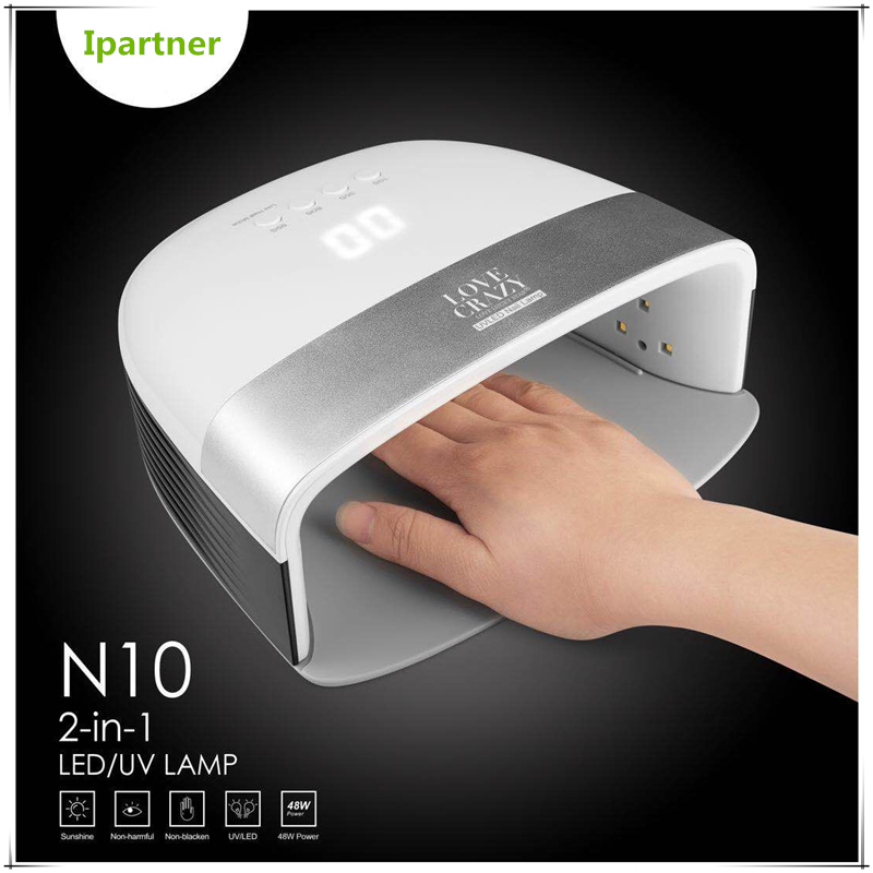Secador de uñas N10, lámpara de uñas LED UV de 48 vatios para esmalte de uñas con gel con sensor y temporizador de Ipartner