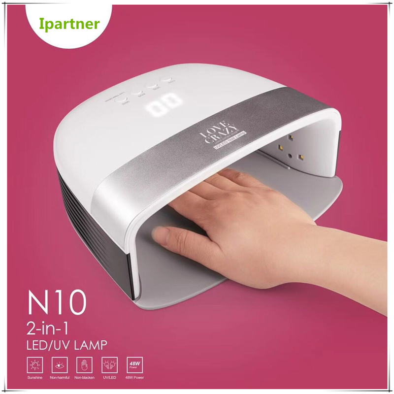 Secador de uñas N10, lámpara de uñas LED UV de 48 vatios para esmalte de uñas con gel con sensor y temporizador de Ipartner