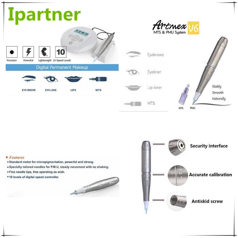 Ipartner Artmex V6 Máquina de tatuaje Maquillaje permanente Cejas Micropigmentación de labios MTS PMU