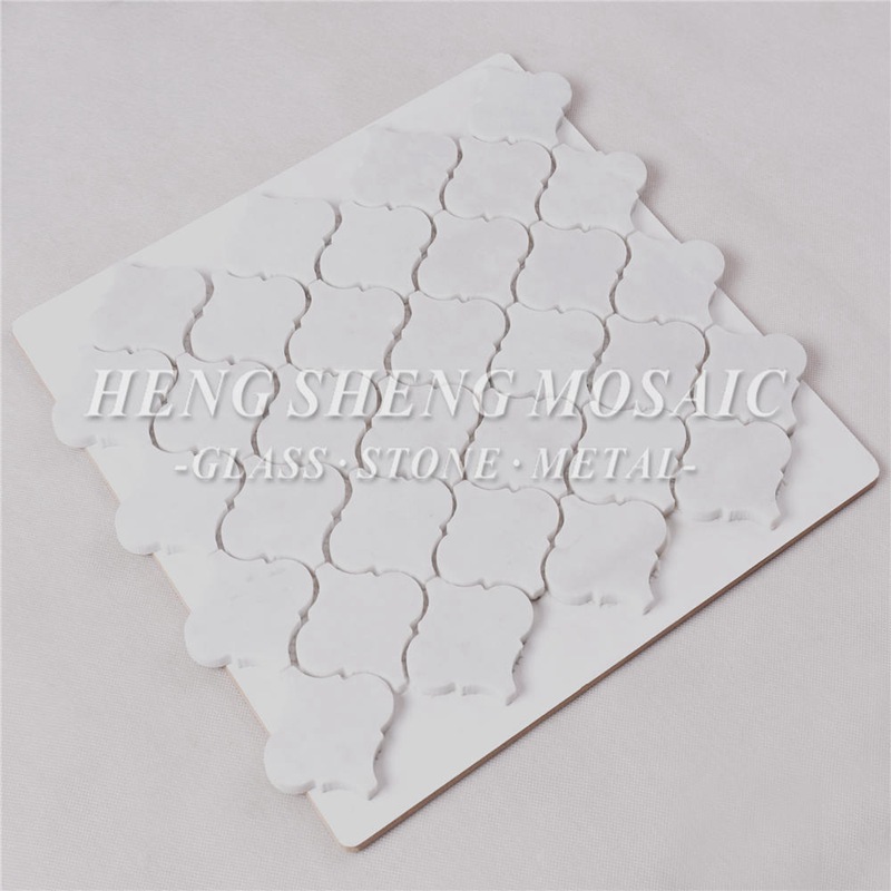 HSC43 Carrara White Natural Marble Stone Hexagonal Waterjet Lantern en forma de azulejos de mosaico para la cocina Backsplash baño piso pared