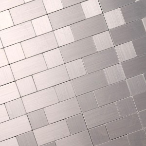 Plata Impermeable / Ignífugo Mosaico de Aluminio Pegatinas Azulejos Backsplash Cáscara y Palo