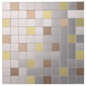 Plata Impermeable / Ignífugo Mosaico de Aluminio Pegatinas Azulejos Backsplash Cáscara y Palo
