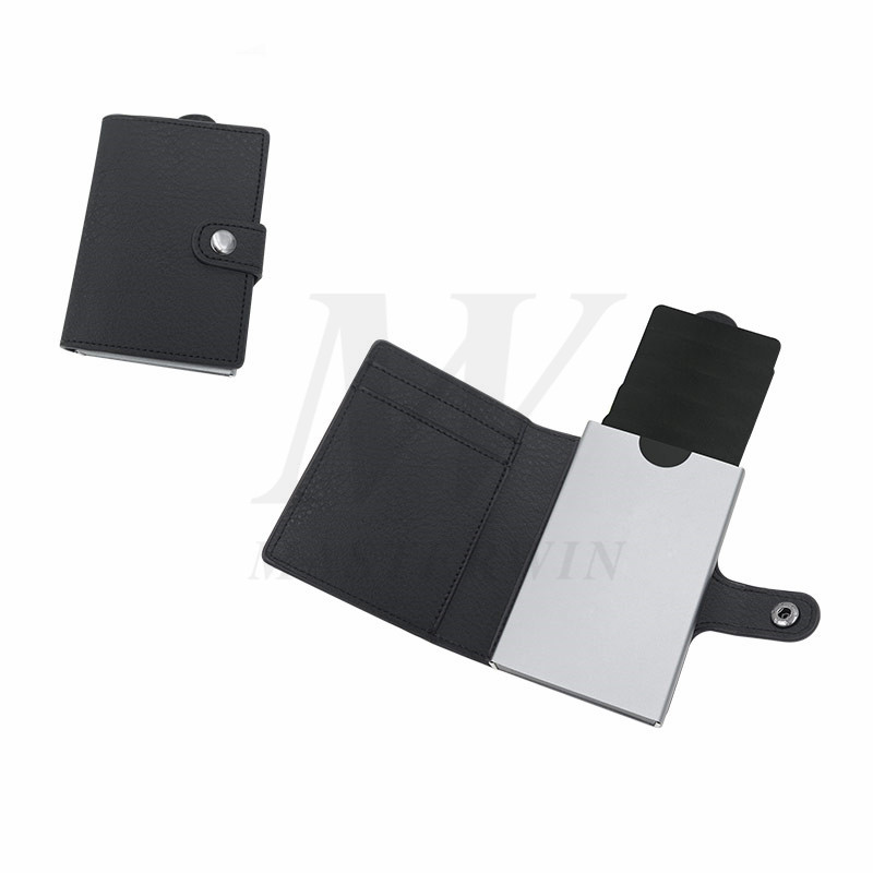 Estuches para tarjetas de crédito Alumium con PU Pouch_PC18-011PBR