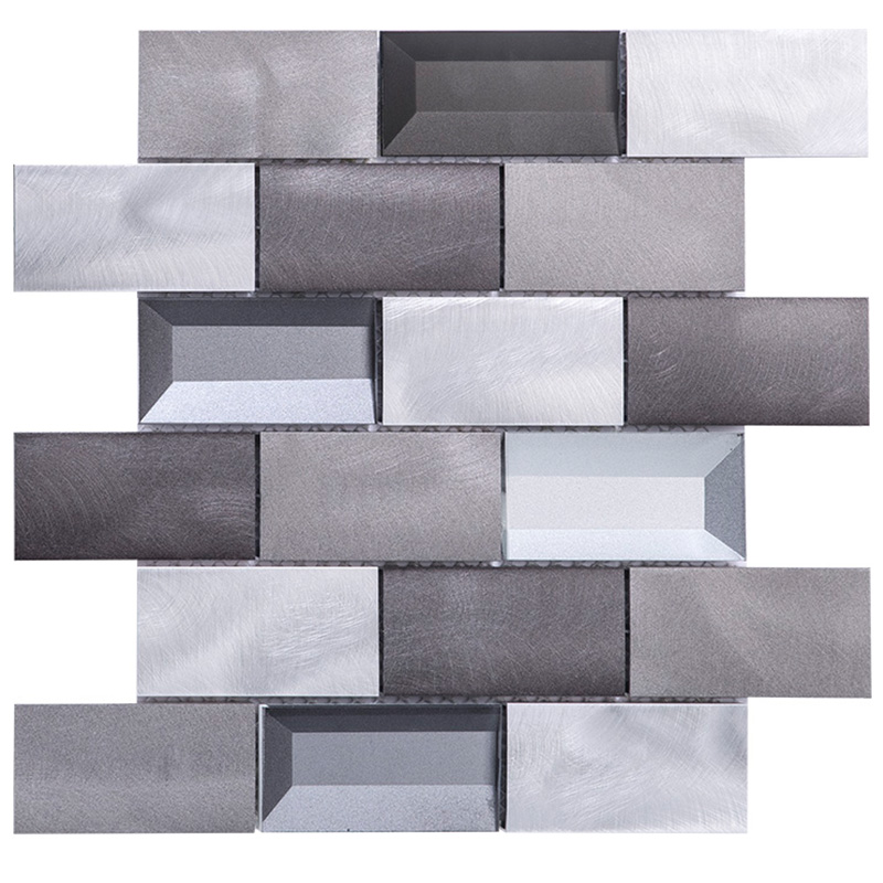 Inicio patrón del metro decorativo metal cepillado pared de aluminio placa para salpicaduras mosaico azulejo baño