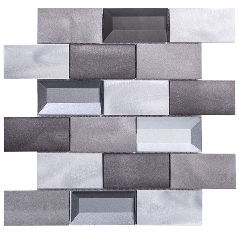 Inicio patrón del metro decorativo metal cepillado pared de aluminio placa para salpicaduras mosaico azulejo baño
