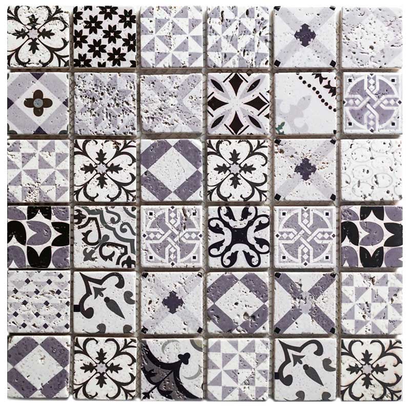 Mosaico de mármol estilo marroquí con chorros de agua para azulejos contra salpicaduras