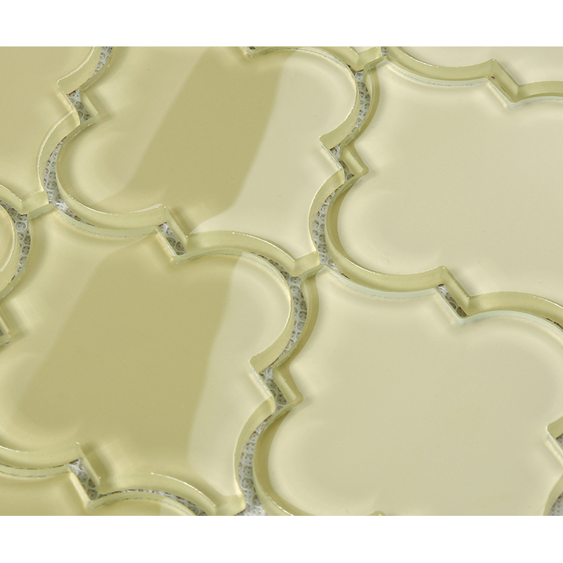 Azulejo de mosaico amarillo brillante del chorro de agua de la pared del sitio de ducha del vidrio del arabesco del chorro de agua amarillo brillante