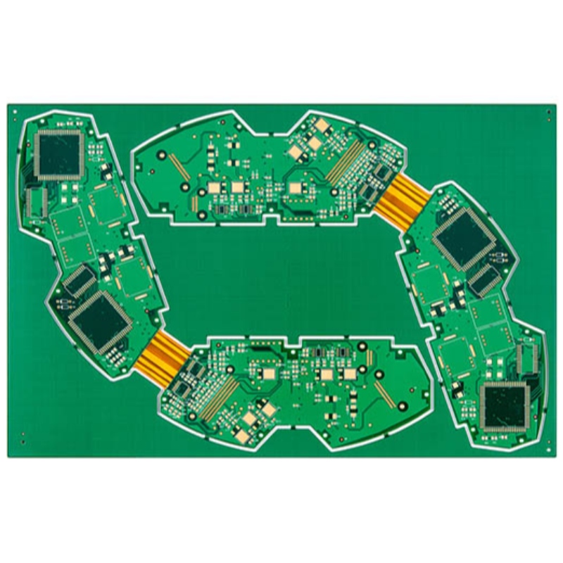 Placa de circuito de impresión de PCB rígida y flexible con tinta de máscara de soldadura verde