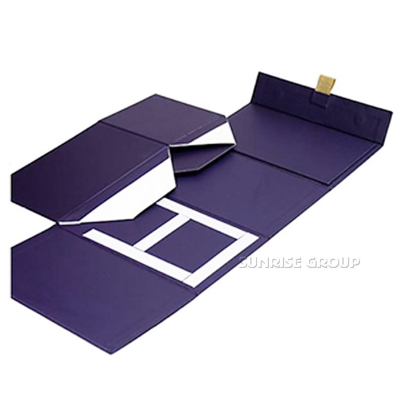 Caja magnética elegante de lujo del cierre del doblez de la impresión de papel