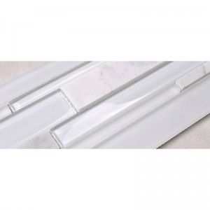 HSD131 Venta Caliente Último Diseño Blanco Mármol de Mármol de Carrara Mosaico de Vidrio Cocina Backsplash Azulejo de Metro