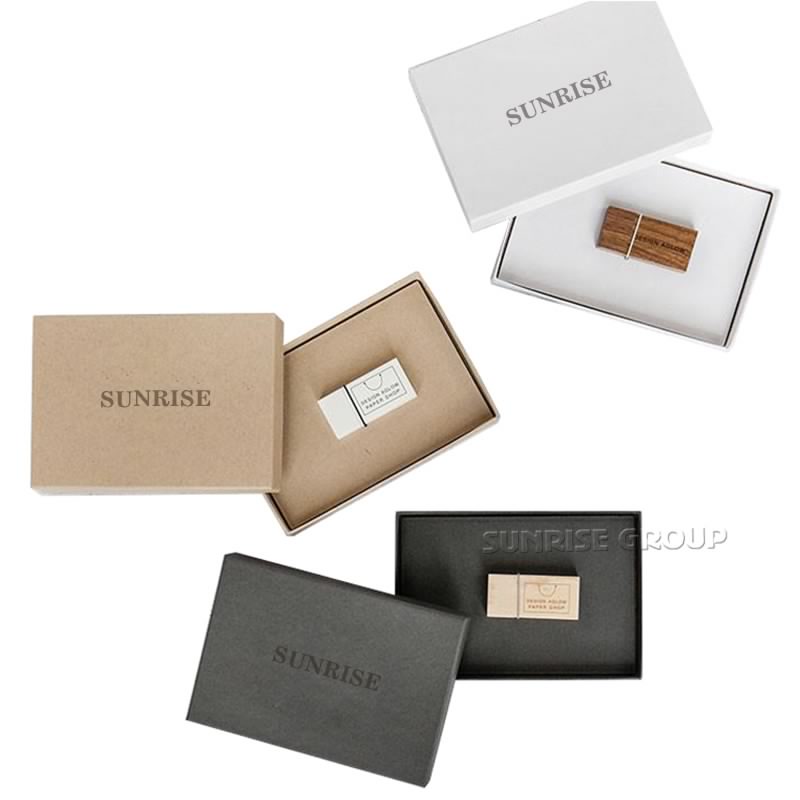 Caja de embalaje de tamaño personalizado de papel Kraft U disco