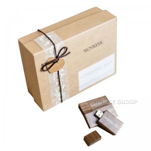 Caja de embalaje de tamaño personalizado de papel Kraft U disco