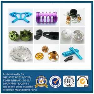 Fresado CNC y torneado de aluminio anodizado colorido CNC mecanizado piezas