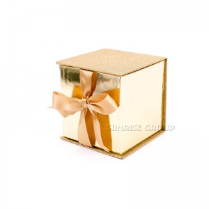 Caja de regalo de empaquetado de papel de gama alta del oro de Blingbling para la taza de cristal